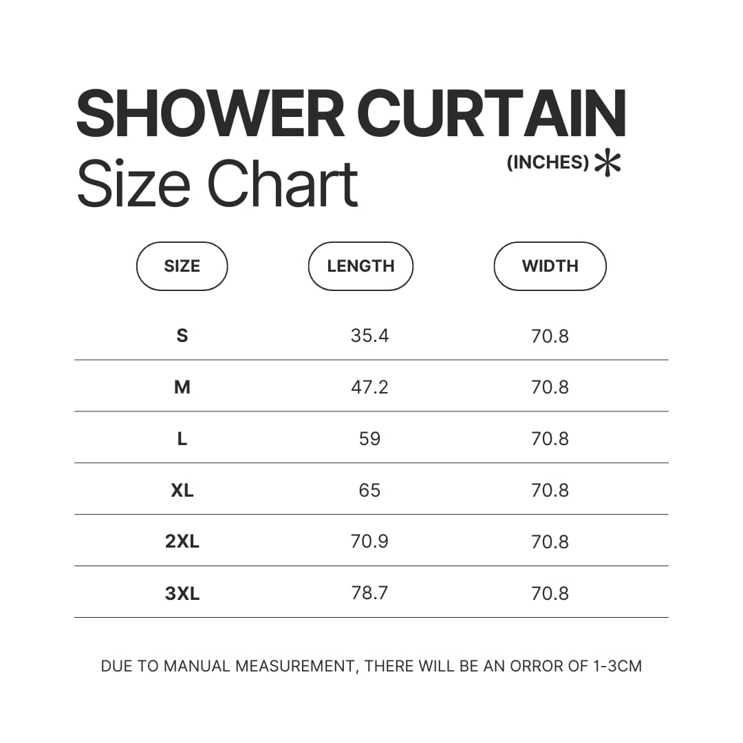 Shower Curtain Size Chart - Dragon Ball UK Shop