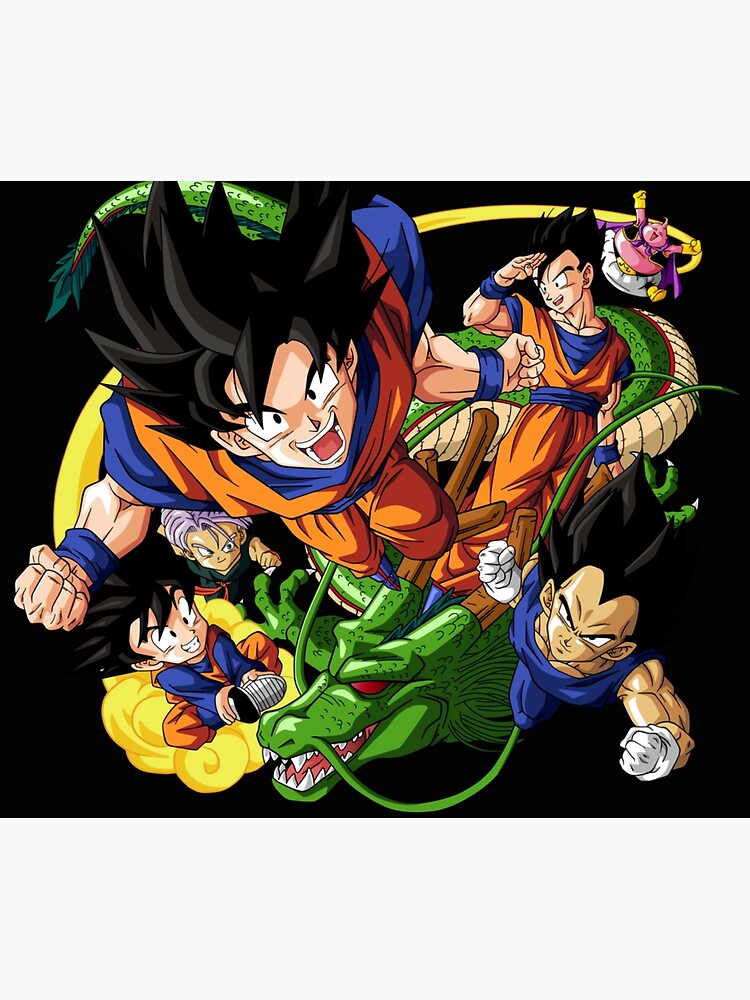Dragonball Characters Illustration Goku Vegeta Gohan Dragon Ball Dragon Ball Tapestry - Image 2