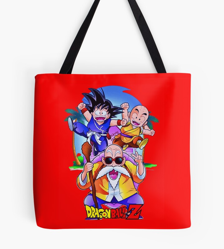 Goku Krillin And Master Roshi Tote Bag