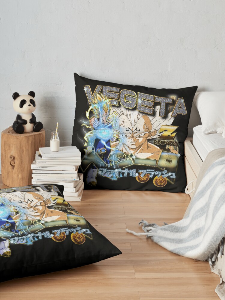Z Records Vegeta Hip Hop Bootleg Tee Throw Pillow - Image 2