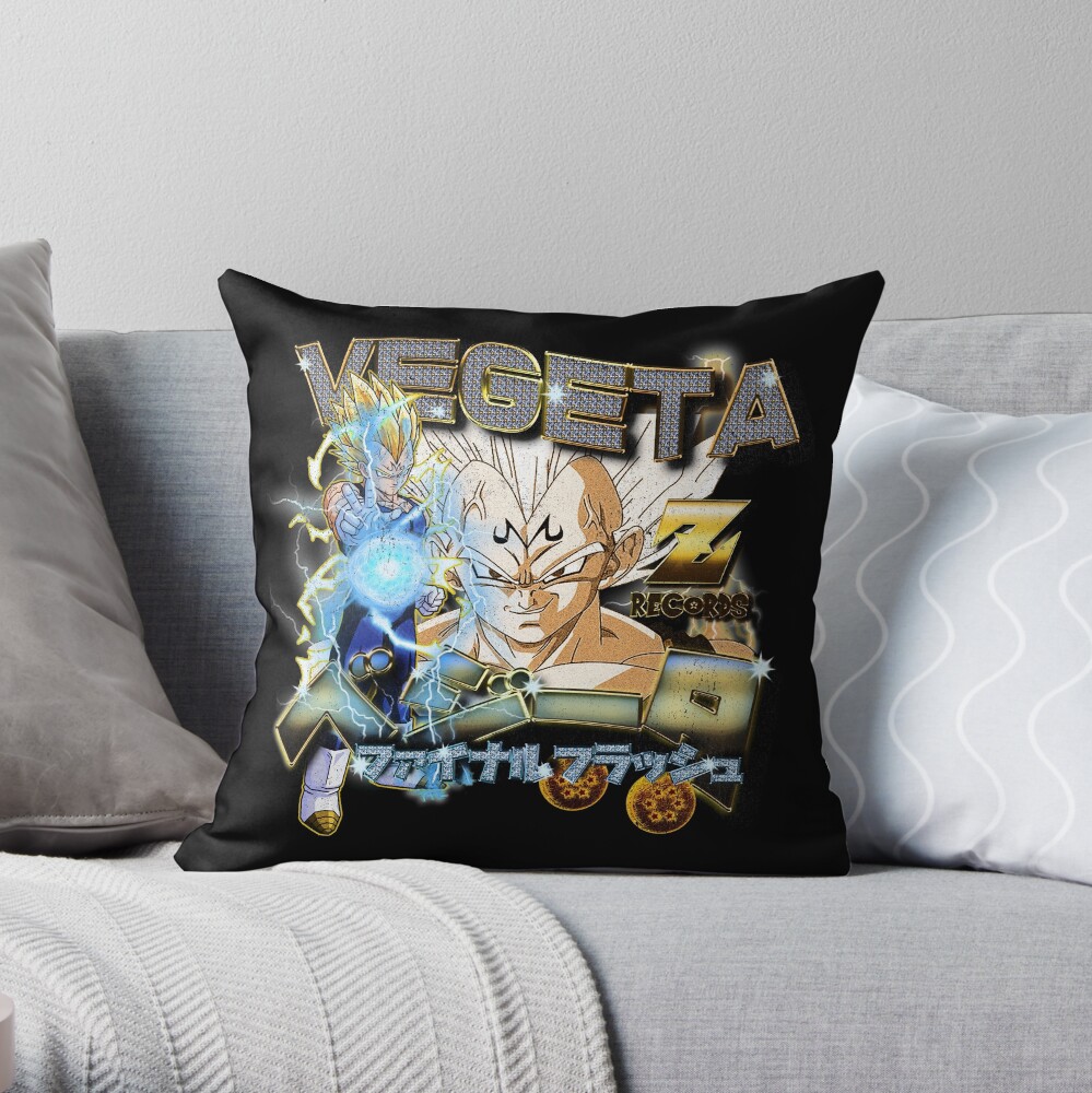 Z Records Vegeta Hip Hop Bootleg Tee Throw Pillow
