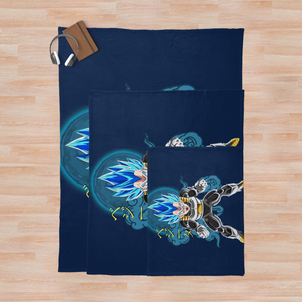 Vegeta Blue Dragon Ball Throw Blanket - Image 3