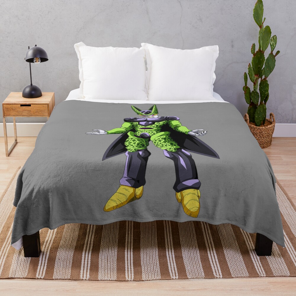 Cell Dragon Ball Wiki Throw Blanket