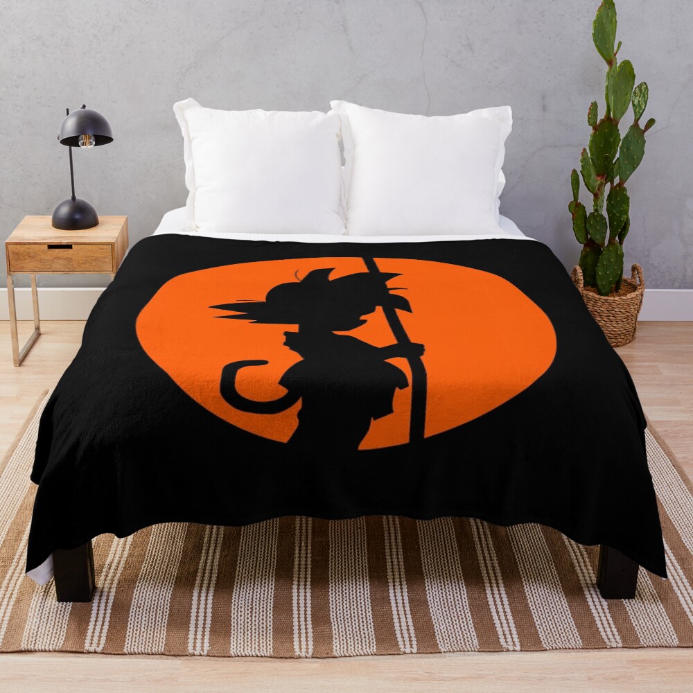 Songoku Silouette Throw Blanket