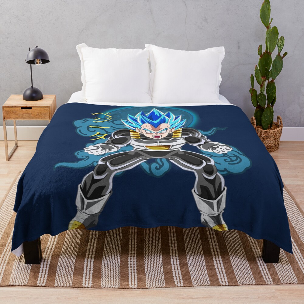 Vegeta Blue Dragon Ball Throw Blanket