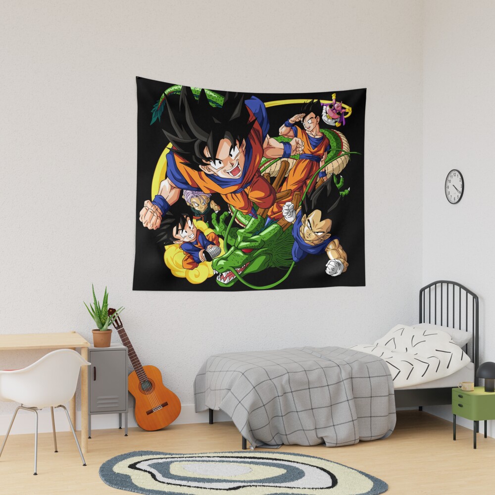 Dragonball Characters Illustration Goku Vegeta Gohan Dragon Ball Dragon Ball Tapestry