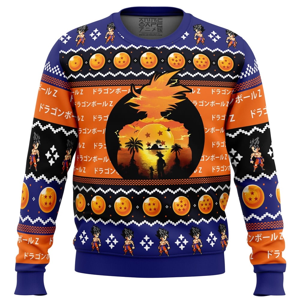 Beautiful Sunset Dragon Ball Ugly Christmas Sweater