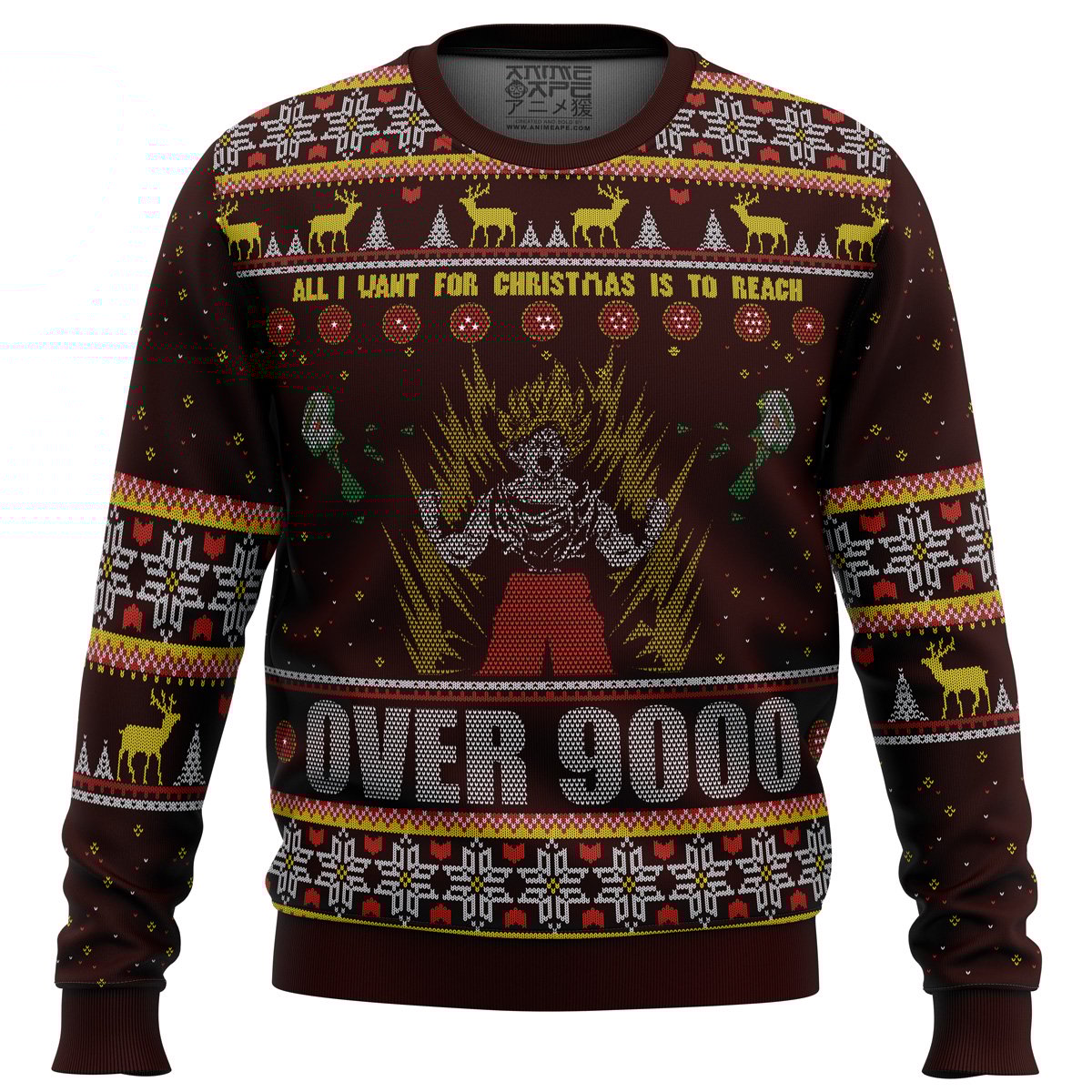 DBZ Goku Over 9000 Dragon Ball Ugly Christmas Sweater