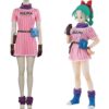 DRAGON Bulma Cosplay Costumes Female Anime Character Uniform Rosa Gestreiftes Kleid Halloween Carnival Costumes - Dragon Ball UK Shop